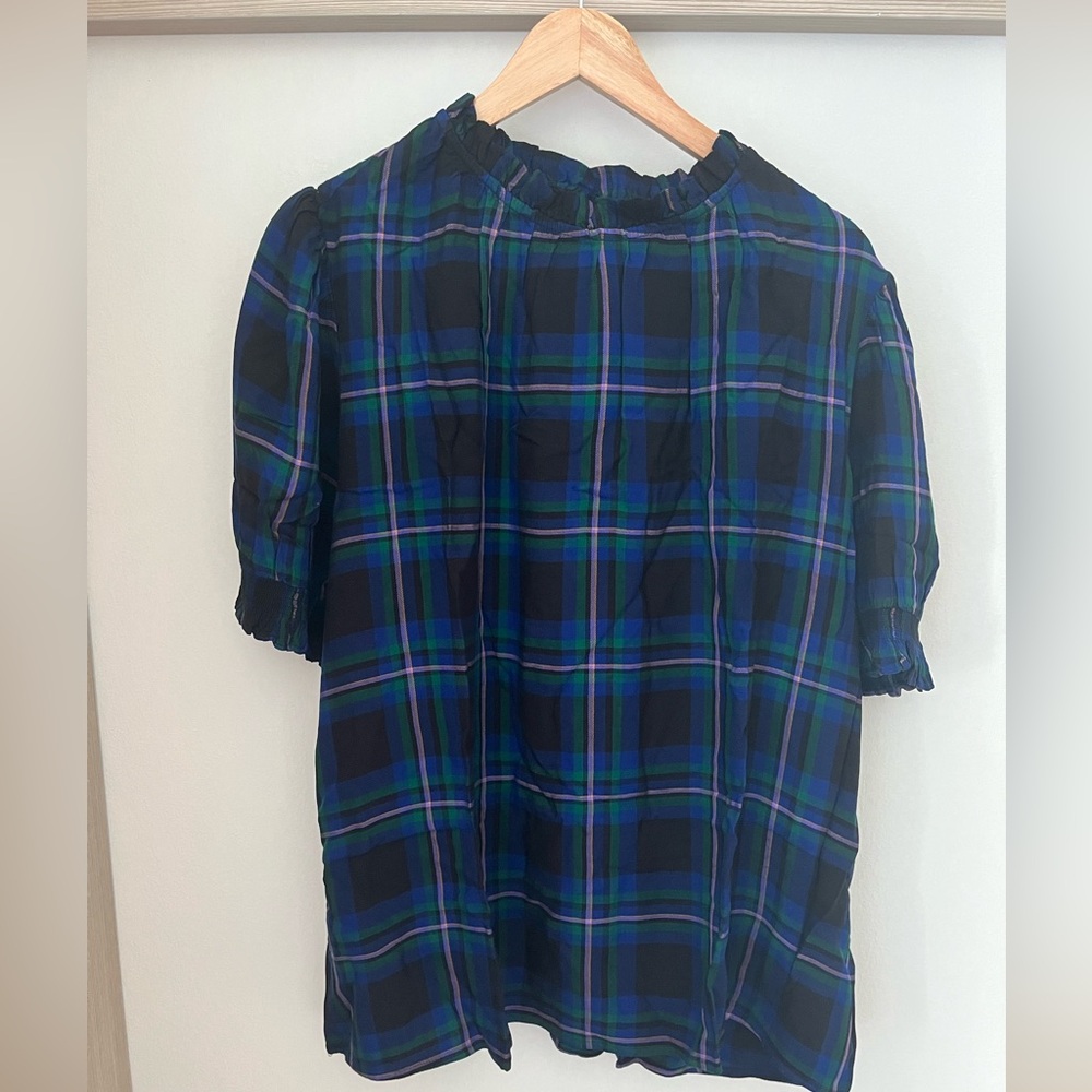 Plaid Blue and Green Blouse - Amazon Essentials - Size XXL - NWT